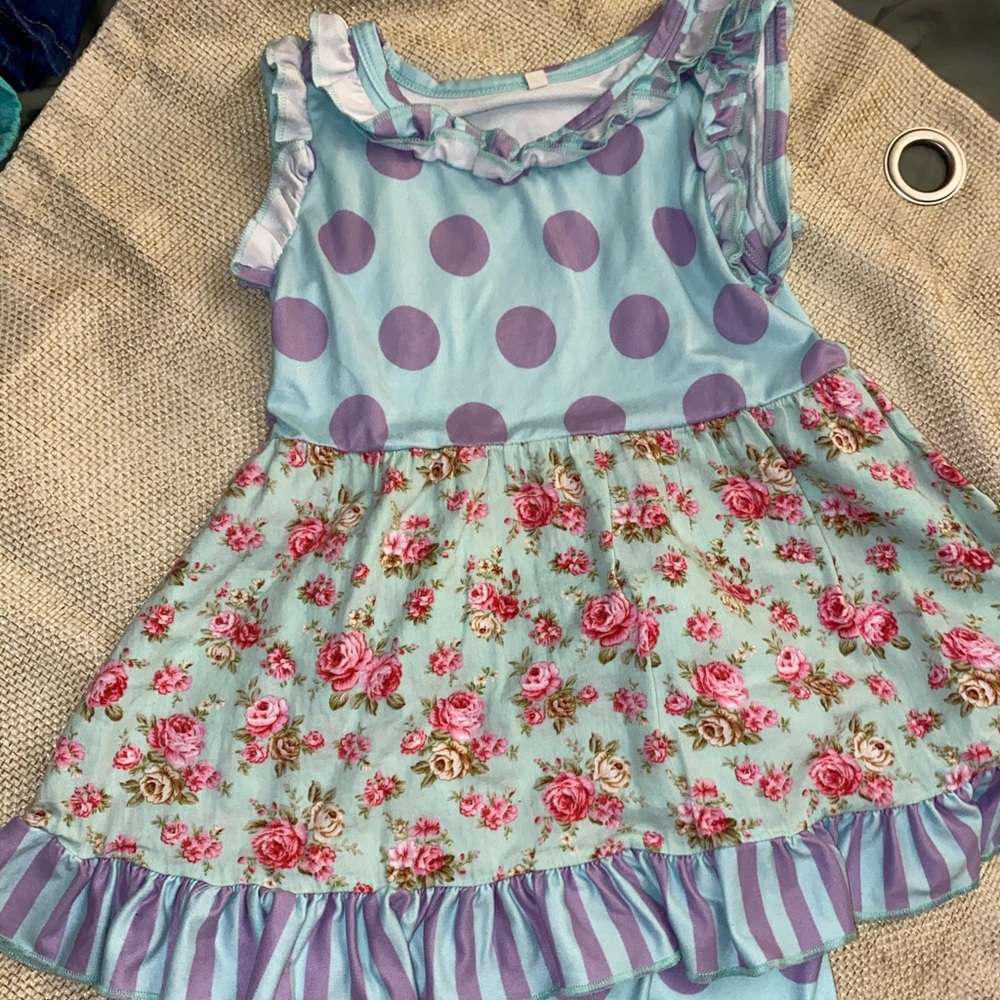 Floral knit summer short set